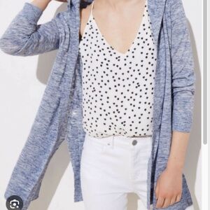 LOFT Spacedye Hooded Open Cardigan - medium